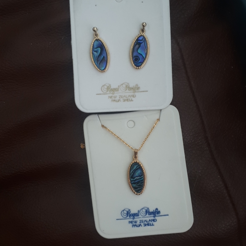 Paua Shell Earrings Necklace RoyalPacific Abalone